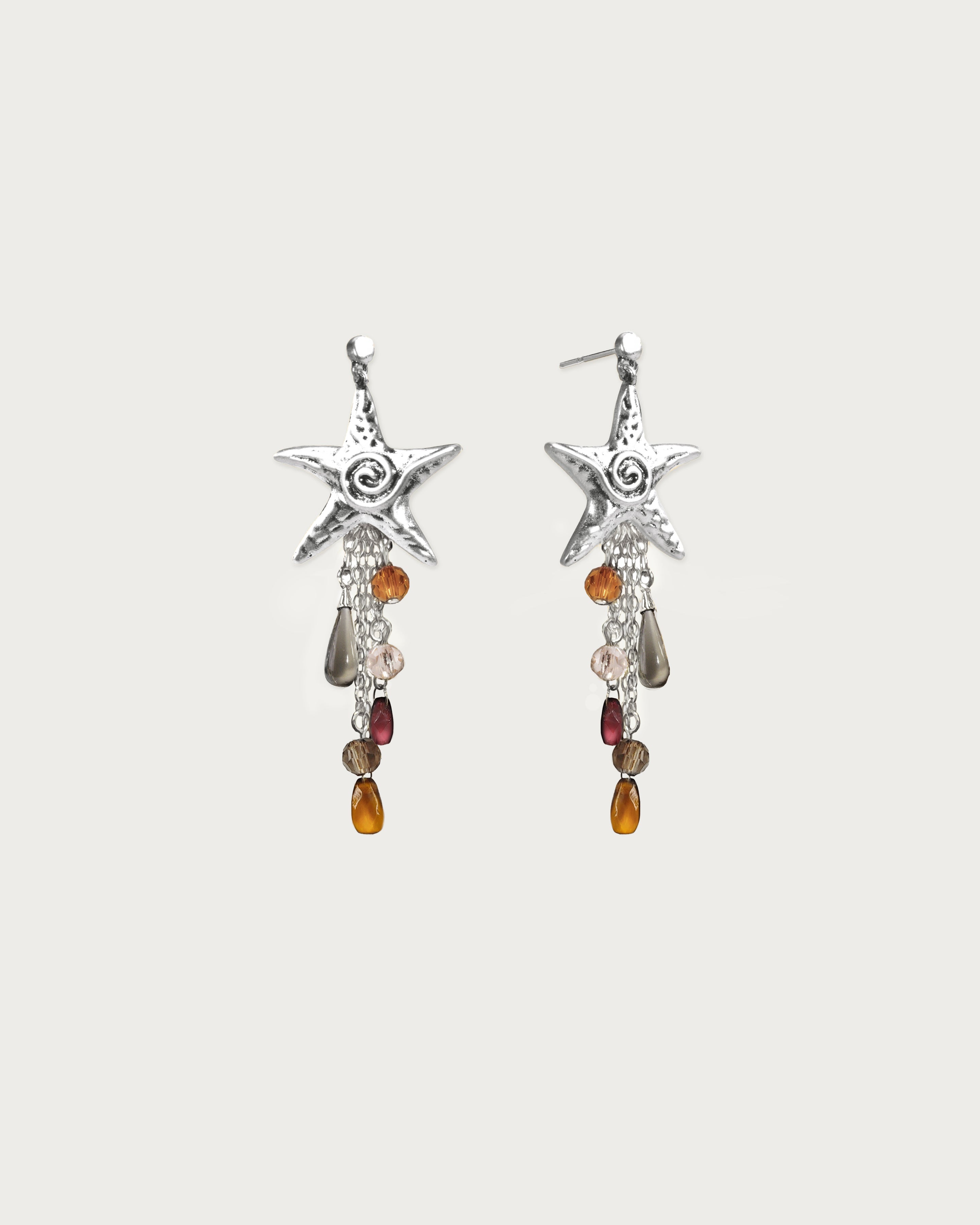 Seaside Nomad Starfish Earrings in Silver