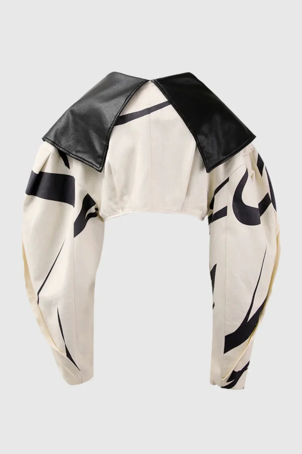 Aviva Leather Stripe Crop Jacket