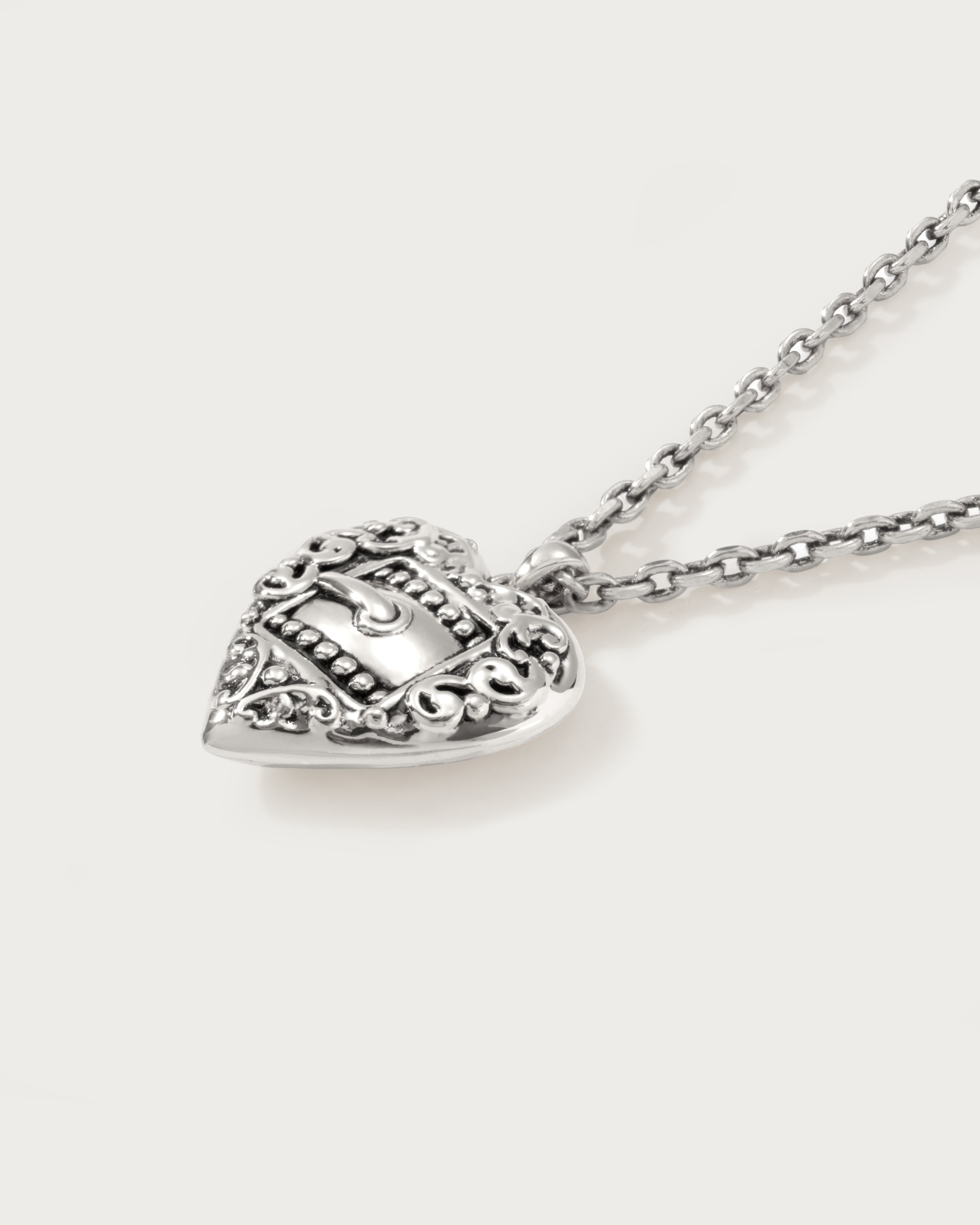 Belted Heart Necklace in Silver