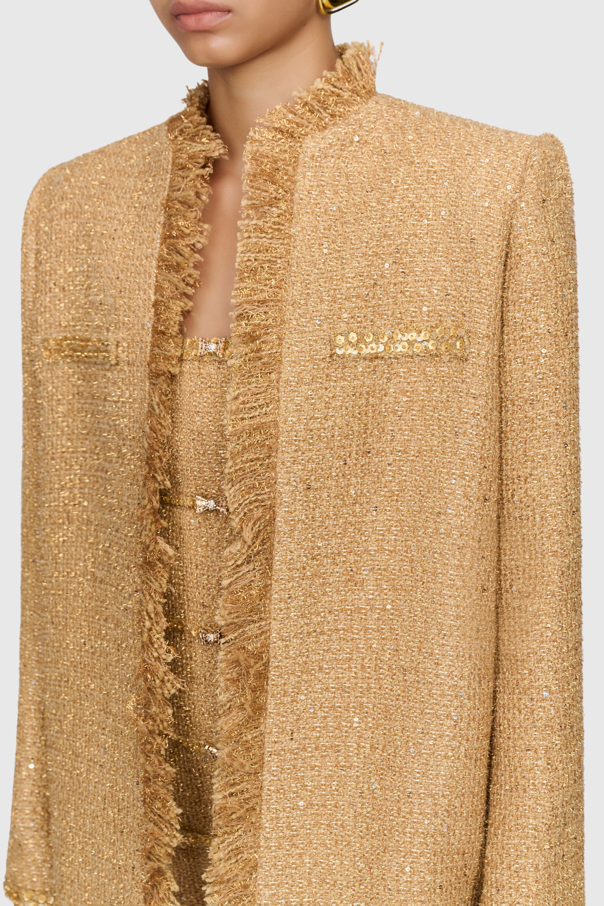 Elborno Gold Sequin Embellished Jacket