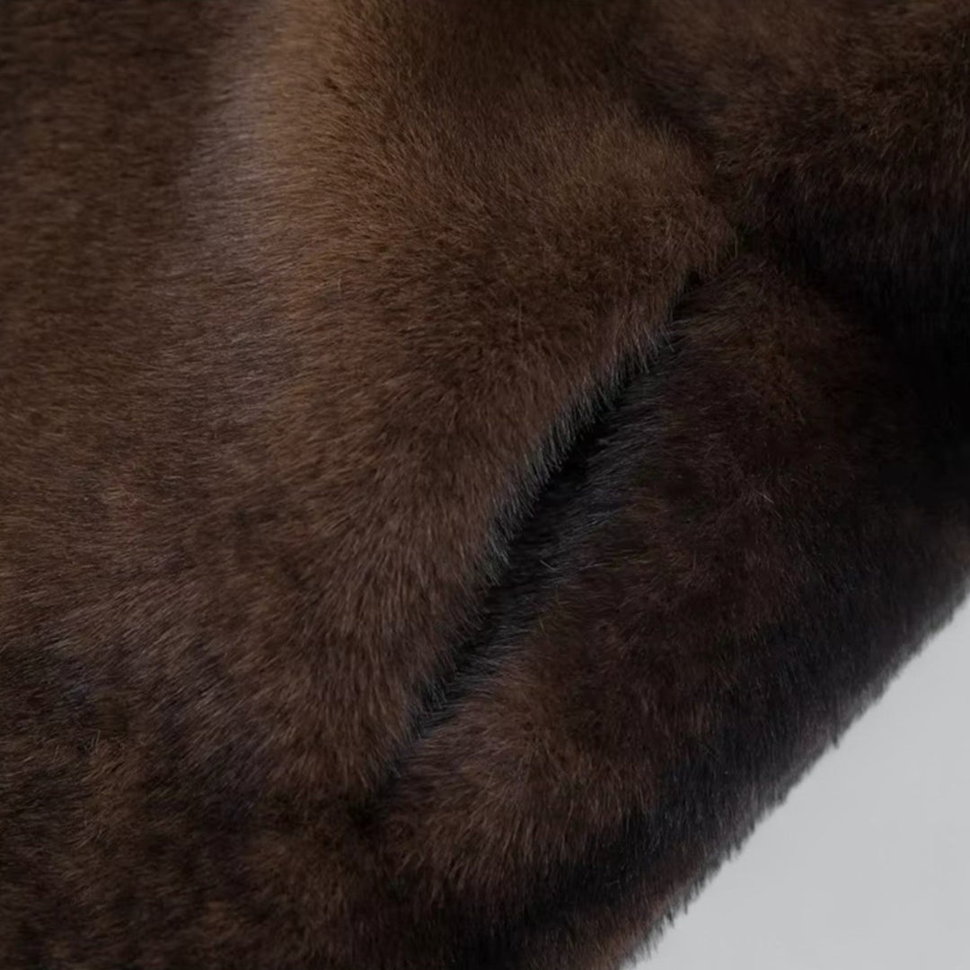 Long Faux Fur Trench Coat For Women