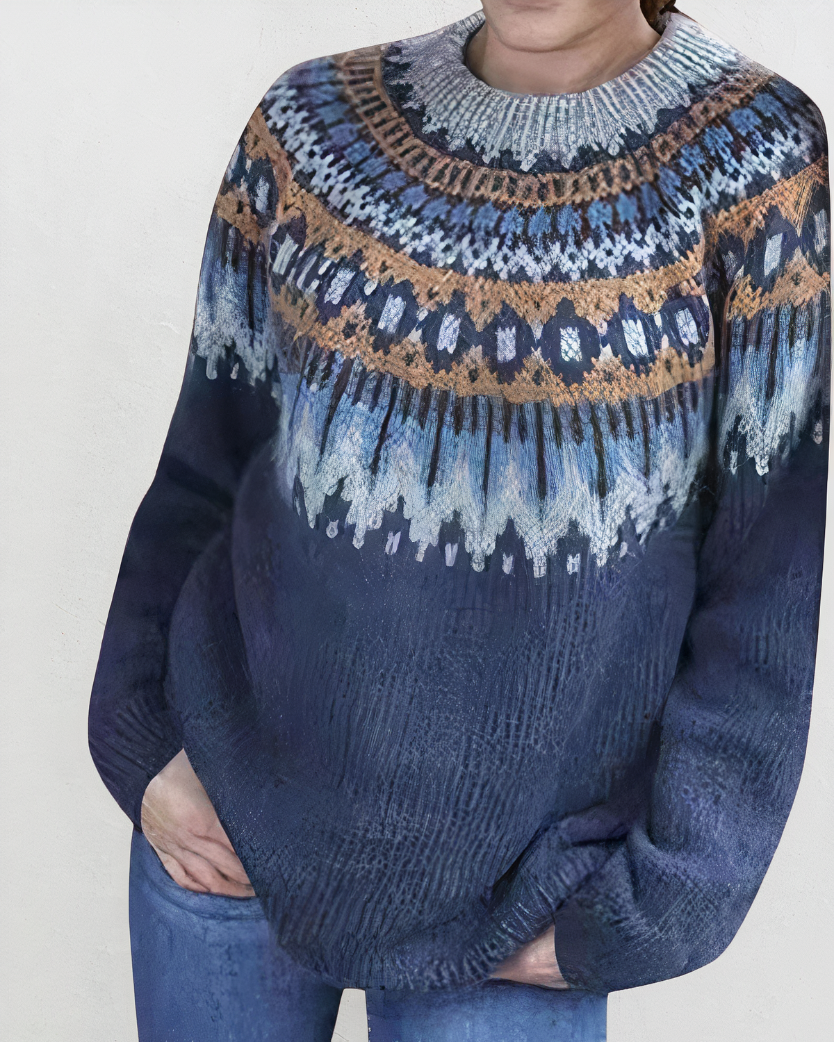 Women's warm Nordic winter jumper