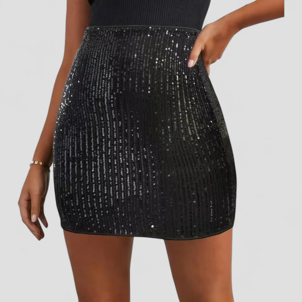 Sequin High Waist Bodycon Mini Skirt for Women