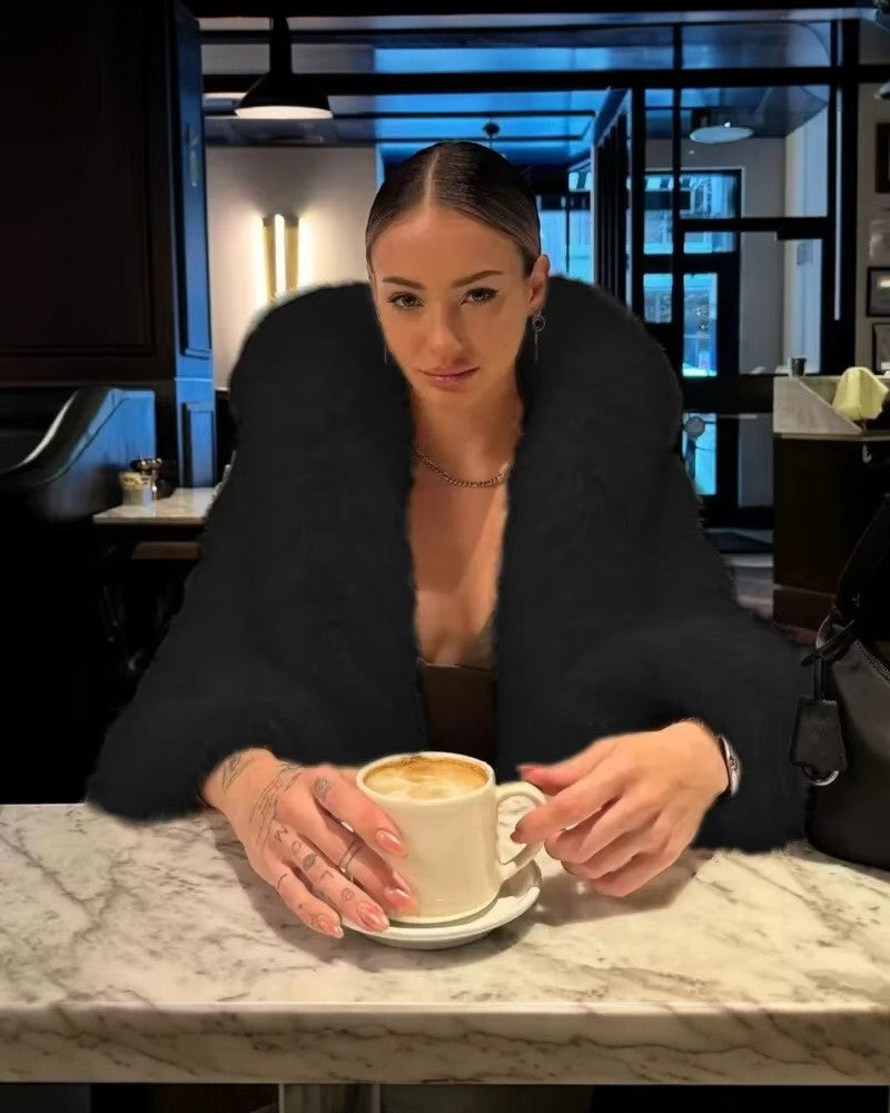 Women Faux Fur Hooded Jacket