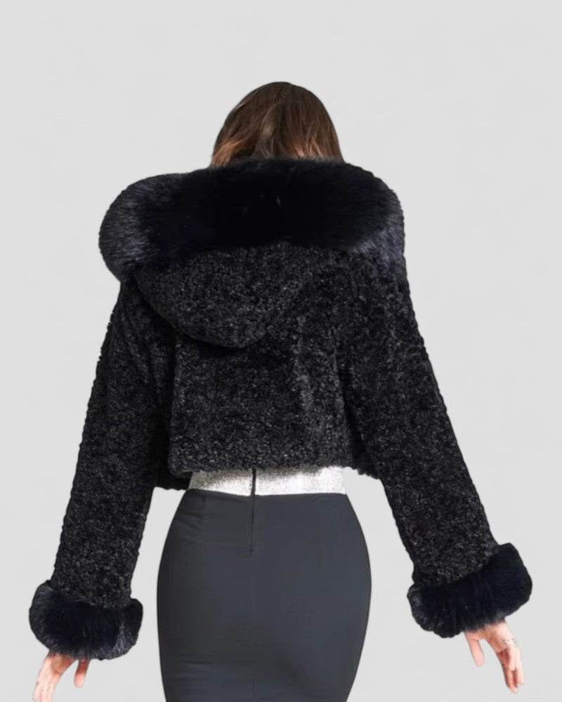 Women Faux Fur Hooded Jacket