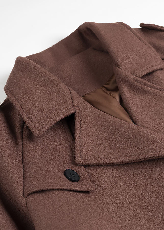 Aubryn - Cropped Wool Blend Belted Trench Jacket