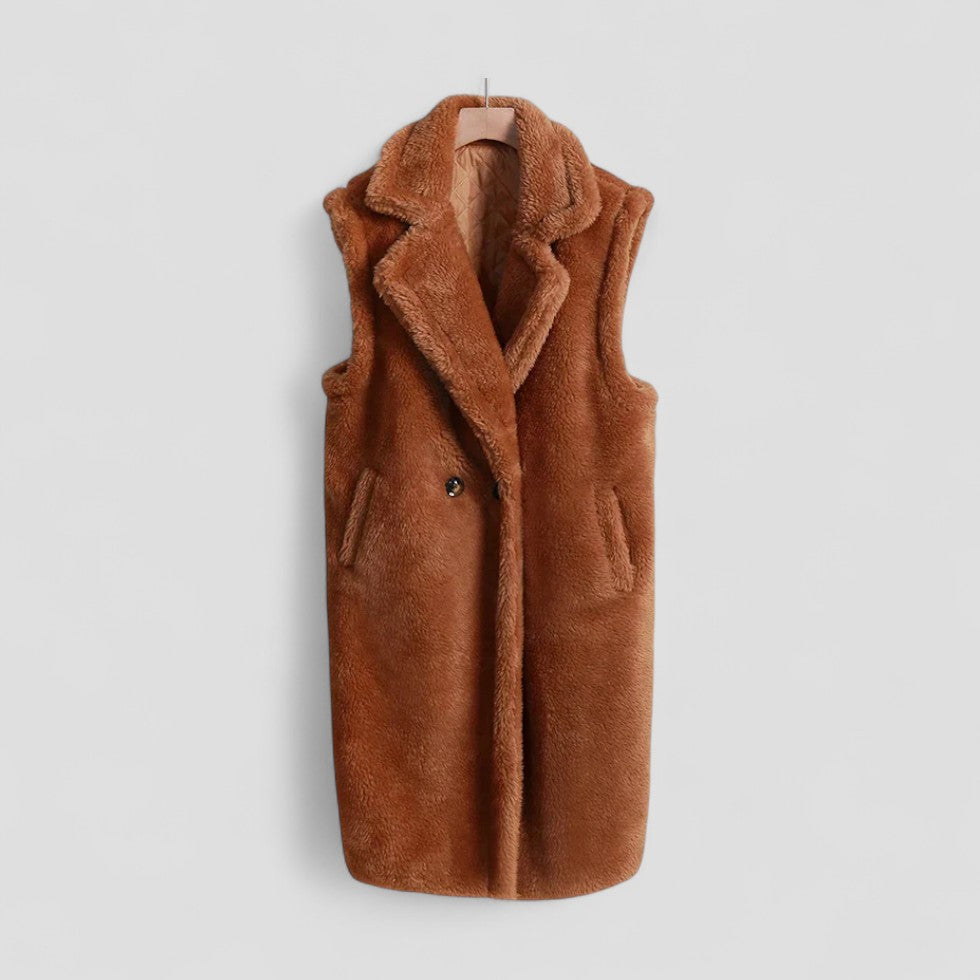 Women Sleeveless Teddy Coat Warm Style