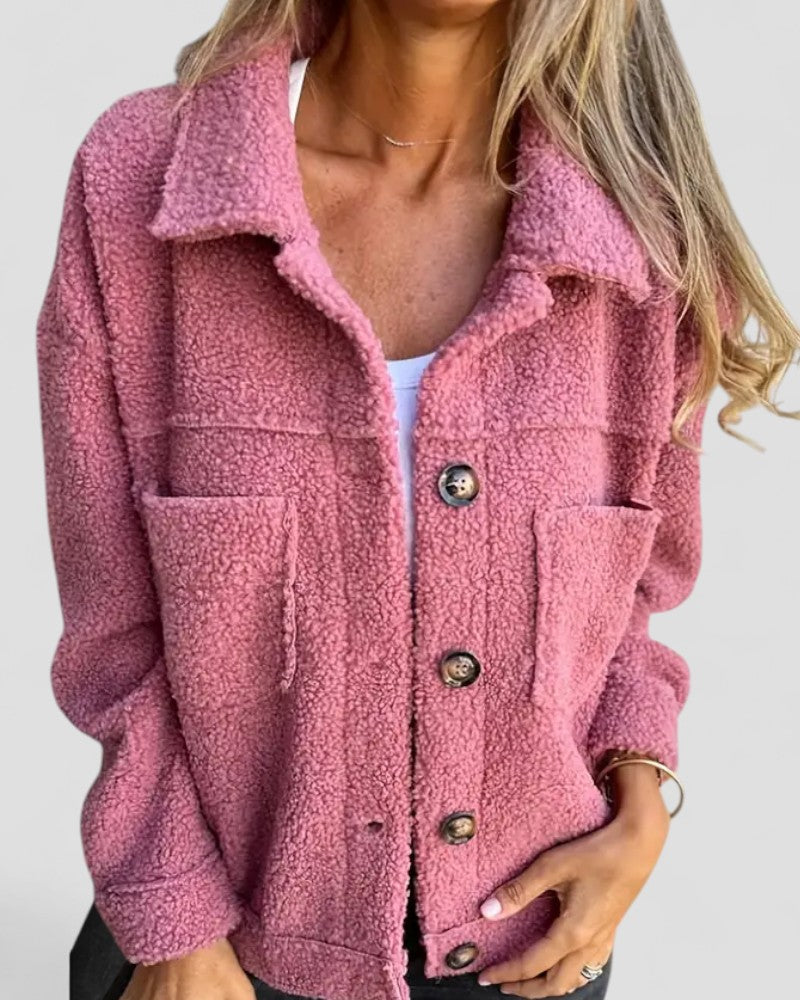 Women Long Sleeve Teddy Jacket Casual Style