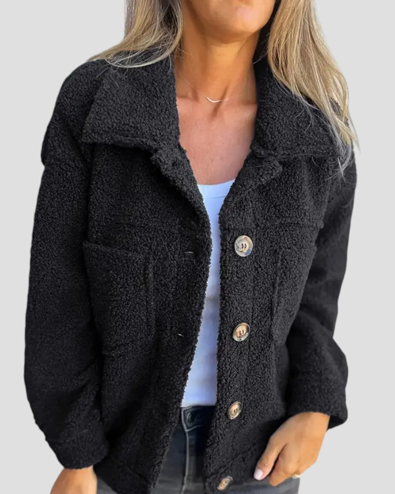 Women Long Sleeve Teddy Jacket Casual Style