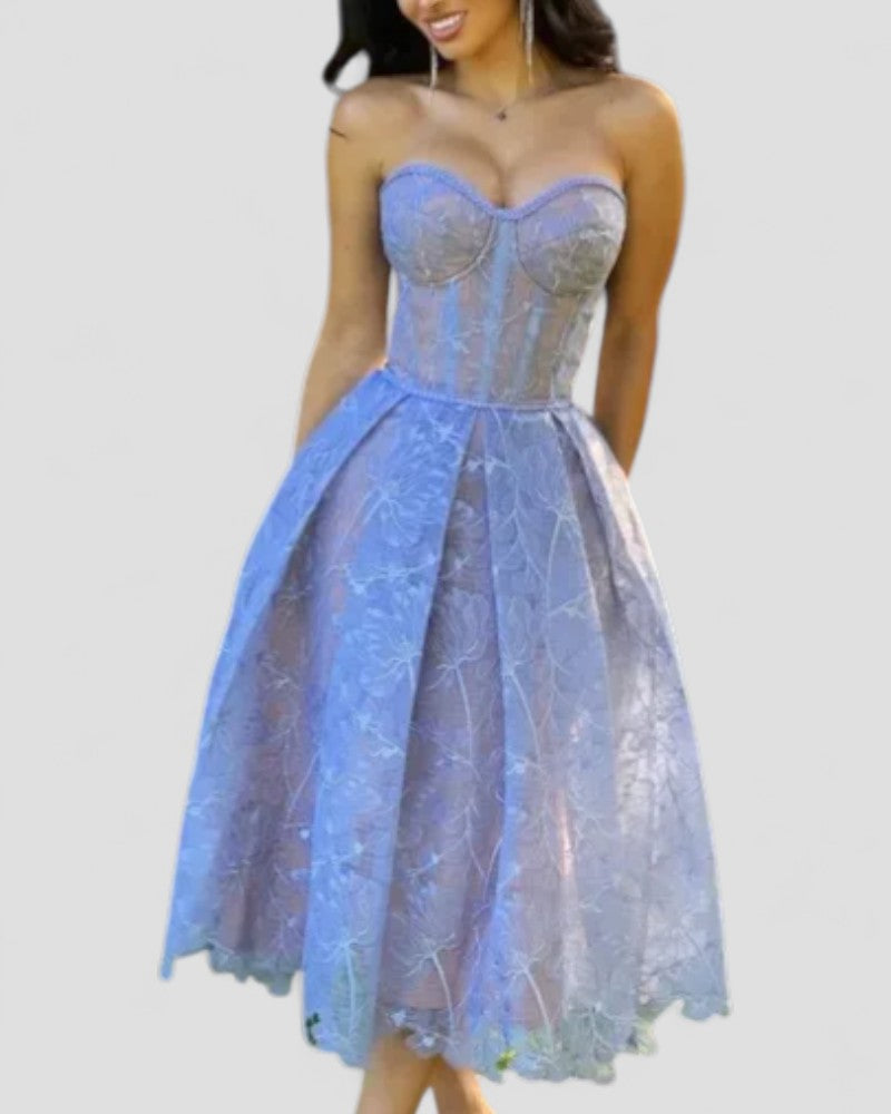 Women Lace Corset Midi Dress