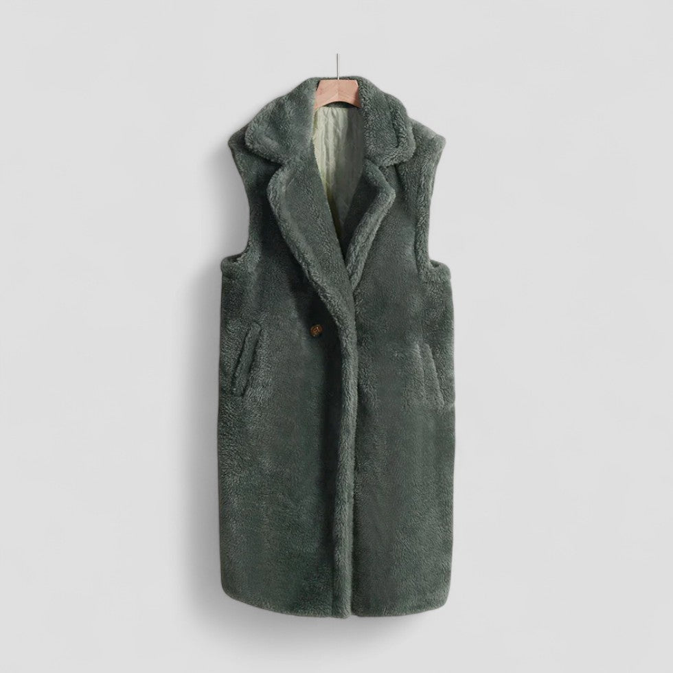 Women Sleeveless Teddy Coat Warm Style