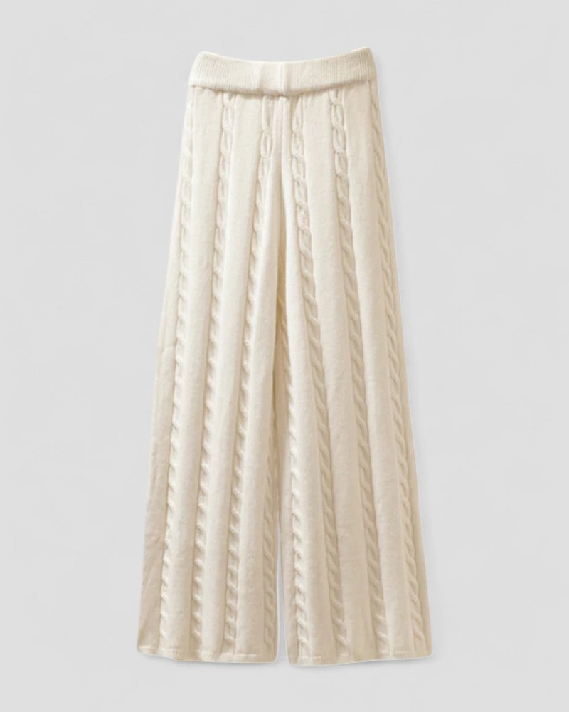 Knitted Three Piece Set with Sweater Vest and Trousers