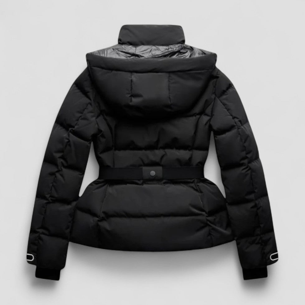 Women's Insulated Belted Ski Jacket with Hood