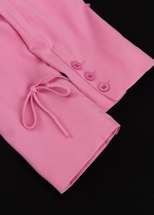 Pink Statement Blazer with Bow Detailing – Oversized Fit