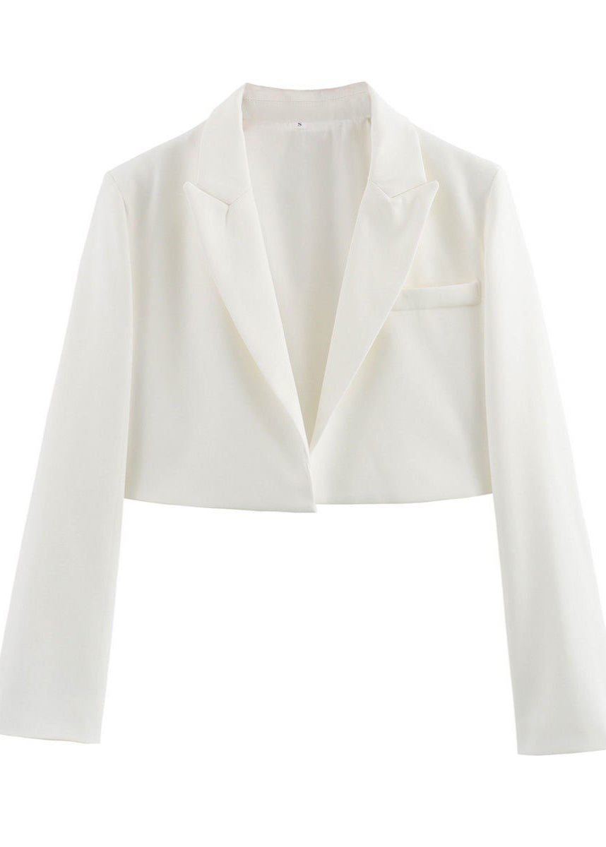 Riviera Cropped Blazer – Soft Pink Tailored Statement