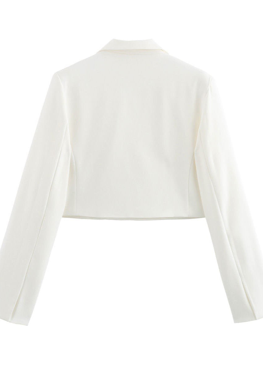 Riviera Cropped Blazer – Soft Pink Tailored Statement